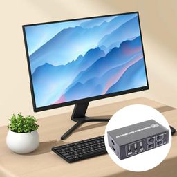 NSDSW KVM Switches Box 4 in 1Out 4 Input Switcher Box Delivering Clear and Stable Video AndAudio Transmission 3USB Port image 3
