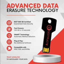 Destruct PRO Hard Drive Data Eraser by Lovell | Permanently Erase Computer Data | Military-Grade HDD Erase Tool | Non-Recoverable Data Once Erased | All PC and Laptop Compatible | Easy-to-Use USB image 2