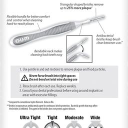 Sunstar 872H GUM Proxabrush Go-Betweens 872H Tight Cleaner, Nylon Triangular Shaped Bristle image 2