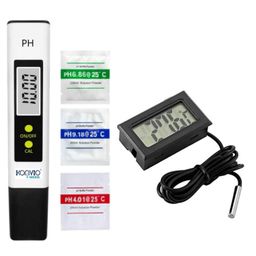Konvio Neer pH Test Meter with High Accuracy ±0.1pH, 0.00-14.00 pH Range for Drinking Water, with Mini LCD Digital Temperature Meter Sensor for Portable Use at Room Temperature image 1