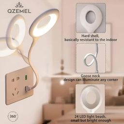 QZEMEL USB LED Table Lamp – Flexible Gooseneck Desk Light with 3 Color Modes & Dimmable Brightness | Plug & Play Study Light for Reading, Office, Bedroom – Voice Control, Eye-Caring image 5