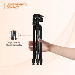 Amazon Basics 67 inch Professional Tripod Stand with Mobile Phone Holder | 360° Rotating Ball Head Extendable Height (61.5-172 cm) | Aluminium Alloy Legs with Flip-Locks | Includes Carry Bag image 3