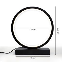 Lumia LED Round Table Lamp| Black | USB Powered Circular Design LEDs Table Lamp | 3 Lighting Modes | White,Warm,Neutral | Adjustable Brightness Control for Any Mood | Perfect for Gifting & Home décor image 2