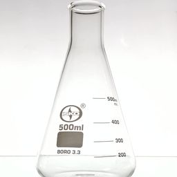 isko ISKO® Borosilicate Glass Conical Flask With Long Neck Erlenmeyer Flask Narrow Mouth For experiments 500ML -Set of 6 image 3