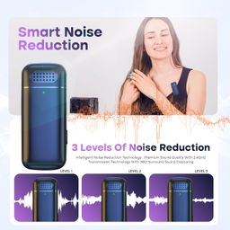 Vorteq Wireless Lavalier Mic for iPhone & Android | Triple Noise Cancellation | 65ft Range | 50H Battery with Charging Case | Dual Channel Microphone for YouTube, Content Creators, Podcast & Vlogging image 5