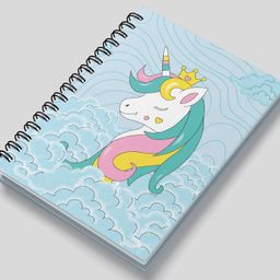 AccuPrints wiro Hard bound Size -A5 (6 by 9 inch) Notebook Diary Ruled 200 pages-Notebook Diary Parent (Blue Unicorn Wiro) image 3