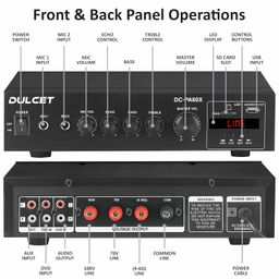 Dulcet DC-PA60X 60W High Power Mono Public Address Amplifier with 70/100V Constant Supply Output specifically for PA Wall Speaker, Horn Speakers, Outdoor & Ceiling Speakers with Line Transformer image 4