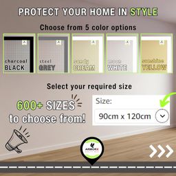 ARMORX Fixed Size Non-Customizable Fiberglass Mosquito Net, Stitched with Fastener Tape, Window/Door DIY Bug Insect Mesh | Black- 3x4 feet | 36x48 inch | 91x122 cm image 4