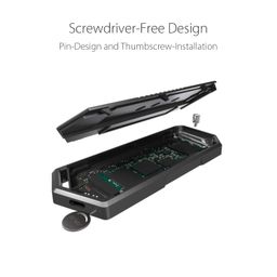 ASUS ROG Strix Arion Aluminum Alloy M.2 NVMe External SSD Holder Portable Enclosure Case, USB 3.2 Gen 2 Type-C (10 Gbps), USB-C to C and USB-C to A Cables, Fits PCIe 2280/2260/2242/2230 M Key/B+M Key image 5
