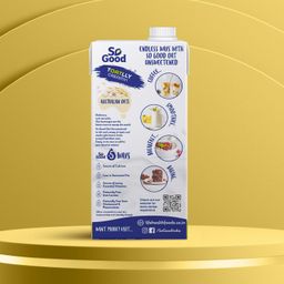 So Good Plant Based Oat Beverage Unsweetened 1 L | Lactose Free | No Added Sugar |Gluten Free | No Preservatives | Zero Cholesterol | Dairy Free| Source of Calcium & Vitamins image 2