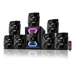 TRONICA 65W Donald 7.1 Home Theatre System with RGB LED Lights, Remote Control, Bluetooth Speaker Set, Cafe Speaker,FM,Pendrive,Smart TV Support image 1