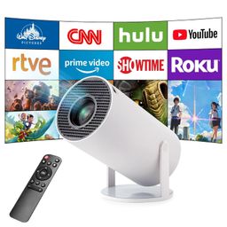 astarama Mini Projector,Hy300 Pro Smart Projector,4K Projector With Wifi 6 And Bluetooth 5,Portable Projector With Android 11,Automatic Keystone Correction,180 Degree,130 Inch Display image 1