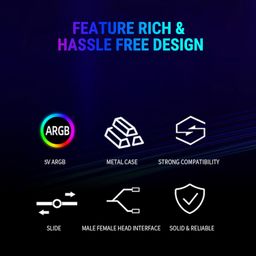 Ant Esports GCB90 Addressable RGB Graphics Card GPU Brace Support Video Card Sag Holder/Holster Bracket, Built-in ARGB Strip, Adjustable Length and Height Support (Black) image 4