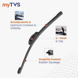myTVS Frameless wiper blades | Wipers for All car | Wiper set for Front Wind Shield | Size 26" x 16" Inches image 2