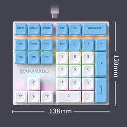 33 Keys Wired Numeric Keypad Mini Easy to Use for Cashier Financial Business B Red Axis image 2
