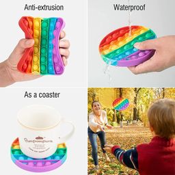 Toyshine Pack of 4- Circle, Square, Octagon and Curve Square - Fidget Popping Sounds Toy, BPA Free Silicone, Push Bubbles Toy for Autism Stress Reliever, Sensory Toy Pop It Toys image 3
