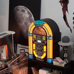 arkrocket Athena Mini Jukebox/Tabletop CD Player/Bluetooth Speaker/Radio/USB and SD Card Player with Retro LED Lighting System image 5