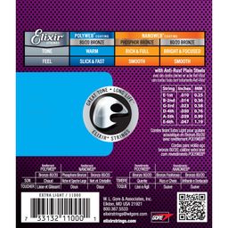 Elixir Strings Acoustic Guitar Strings, 6 String, Extra Light POLYWEB Coating image 3