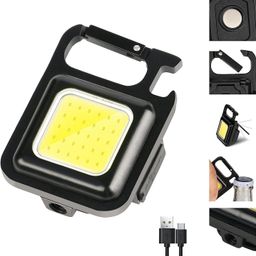 Vmoni Keychain LED Rechargeable Flashlights Torch with Bottle Opener, Magnet Base 800 Lumen Portable Emergency COB Light for Camping Outdoor (1) image 1