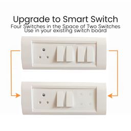 CONBRE SW4 Wi-Fi Smart Modular 4 Gang Touch Switch for Home automation, Energy Monitoring, remote control | Suitable for fan, light & 10A socket | Works with Alexa, google Assistance & Siri (White) image 2