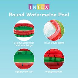 Intex Intex Watermelon Pool 66" Round Kids Swimming Wading Pool image 2