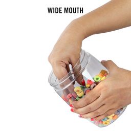 Cello Clario Plastic Storage Container Set of 24 | Wide Mouth Container | Stackable Lid & Air Tight Seal | (8 Unit- 300ml; 8 Units 650ml; 8 Units- 1200mll) | Clear, Blue image 5