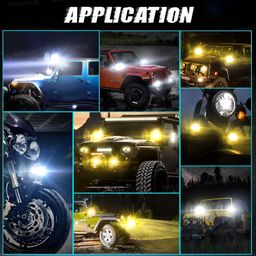 CREZYSKY 120 Watt/Piece Super Bright 4 LED Fog Light | Switch in 5 Mode Changing Light With Flashing I High/Low Beam I Aluminium Body Fog Light Universal Fit for Car (Pack of 2) image 2
