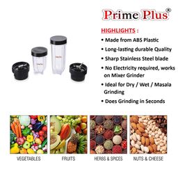 prime plus Bullet Jar Smoothie Maker Abs Plastic For Regular Mixer Grinder(Black)02 image 5