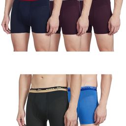 rupa jon Plain Trunk for Men, 100% Cotton Material, Outer Elastic, Pack of 5 Assorted-Color and Print May Vary image 1