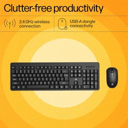 HP KM200 Wireless Mouse and Keyboard Combo, Full-Size Ergonomic Design, 3 Button and Built-in Scroll Wheel, 2.4 GHz Wireless connectio, 3 Years Warranty (7J4G8AA) image 5