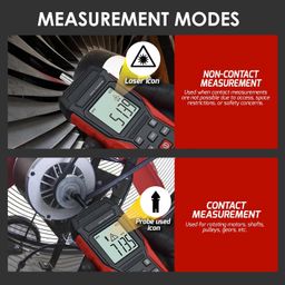 gain express Digital Tachometer 3~100000RPM Non-Contact and Contact Range from 3 to 19,999 RPM Handheld Speed Meter with Backlight, Max/Min/AVG RPM for Automotive Diagnostics, Industrial Machinery, HVAC Systems image 3