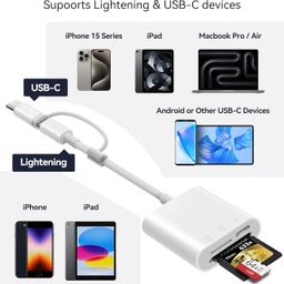 verilux Verilux® SD Card Reader for iPad,Oyuiasle Digital Trail Camera SD Card Viewer with Dual Slot image 2