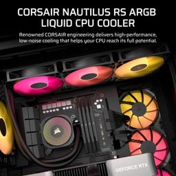 CORSAIR Nautilus 360 RS ARGB Liquid CPU Cooler – 360mm AIO – Low-Noise – Direct Motherboard Connection – Daisy-Chain – Intel LGA 1851/1700, AMD AM5/AM4 – 3X RS120 ARGB Fans Included – Black image 2