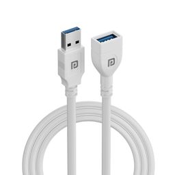 Portronics Uniconnect, 1.5M USB Extension Cable, Durable USB Type-A Male to Female Cable, PVC Build, Data Transfer & Charging, Compatible with Laptops, PCs, Printers & More image 1