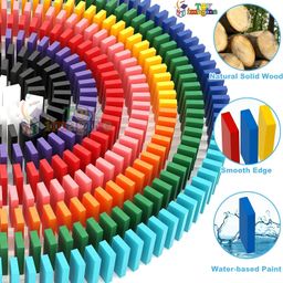 toy imagine Toy ImagineTM 480 pcs Colorful Wooden Domino Block Set for Kids Educational and Learning Activity Game Play | Helps in Skill Development and Color Recognition (12 Colors) image 4