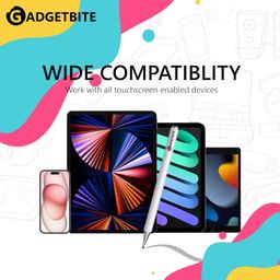 gadgetbite Stylus Pen for Android Tablet & iOS All Touchscreen Devices Capacitive Universal Smart Pen Pencil with Fine Point Disc Tip Lightweight Metal Body and Magnetic Cover for Mobile Phone iPad Tab - White image 5