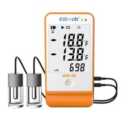 Elitech Digital Temperature Humidity Data Logger Medical Refrigerator Thermometer Vaccine Fridge Temperature Monitor Max Min Value GSP-6G-TDE image 1