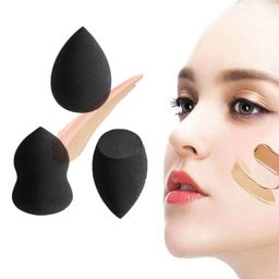 Spanking Makeup Sponges Latex-free Blender for Foundations& Powders& Creams& Liquids (3 Pcs Black Color Multi Shape Puff) image 4