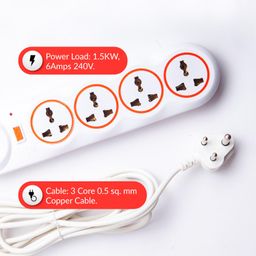 Nippo Surge Protector 4 Socket 1 Switch-2 mtr image 5