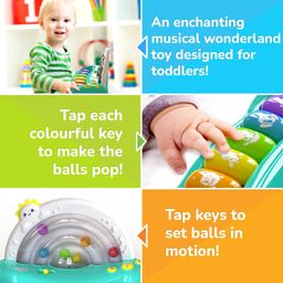 Giggles Funskool Jumpin Melody Keyboard, Musical Toy for Kids With 6 Colorful Keys, Encourages Learning & Development, Fun Activity for Babies, Gift Set for Kid, Age 18+ Months image 3