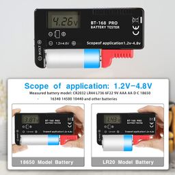 cndhdok 3PCS Digital LCD Battery Tester Checker Universal Battery Tester Monitor for AA AAA 1.5V 3.7V 1.2~4.8V 9V Batteries,Household Battery Life Level Testers Power Meter image 3