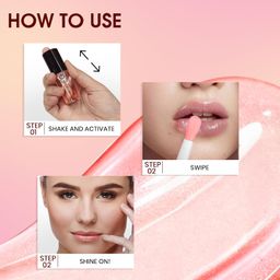 COLORS QUEEN Lip Gloss 01-Strawberry (Glossy) image 4
