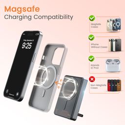 Portronics Chyro 10000mAh 15W Magnetic Wireless Fast Charging Powerbank with MagSafe Mobile Stand,in-Built Type C Cable With 20W Output,For iPhone 12 & Above, Android & Other Qi Enabled Devices(Black) image 3