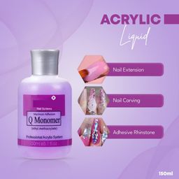 red square Ezflow Nail Systems Macinum Adhesion Q Monomer Professional Acrylia System 150ml e5.1 fl.oz image 3