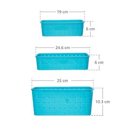 Sulfar Multipurpose Large Storage Baskets | Versatile Use for Organizing Fruits, Vegetables, Magazines, or Cosmetics | Set of 3, Durable, Multicolor image 4