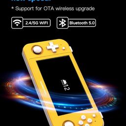 New World Anber-nic RG505 Android 12 Portable Game Console, Unisoc Tiger T618, 128GB Support 3172 Games, Gyro Sensor, 4.95" OLED Touchscreen, Support PS2 /PSP games Handheld Video game-Yellow image 5