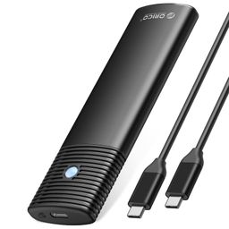 ORICO Aluminum M.2 NVMe SSD Enclosure, Tool-Free 10Gbps USB C Adapter, USB 3.2 M.2 NVMe Reader, External SSD Case Thunderbolt 3 Compatible, Supports 4TB 2230/2242 /2260/2280 PCIe M-Key SSDs-PWM2-BK image 1