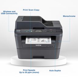 Brother DCP-L2541DW Auto Duplex Laser Printer With 30 PPM Print Speed, Multifunction Print Scan Copy, Automatic Document Feeder, 2 in 1 ID Copy Button, (WIFI, WIFI Direct, LAN, USB), Free Installation image 2