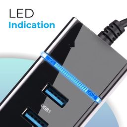 SPYTEK 4 Port USB HUB 3.0 High-Speed Multiport Slim USB Hub Adapter and Led Indicator Compatible for Pendrive, Mouse, Keyboards, Mobile, Tablet (Black) image 3