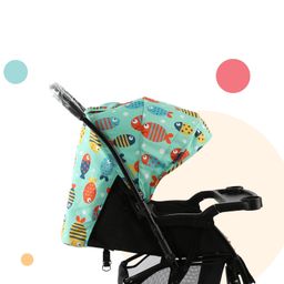 Luvlap Sunny Stroller/Pram with Reversible Handlebar, 5 Point Harness, 3 Level Recline Adjustment, Compact and Easy Fold, for Newborn Baby/Kids, 0-3 Years (Printed) image 5